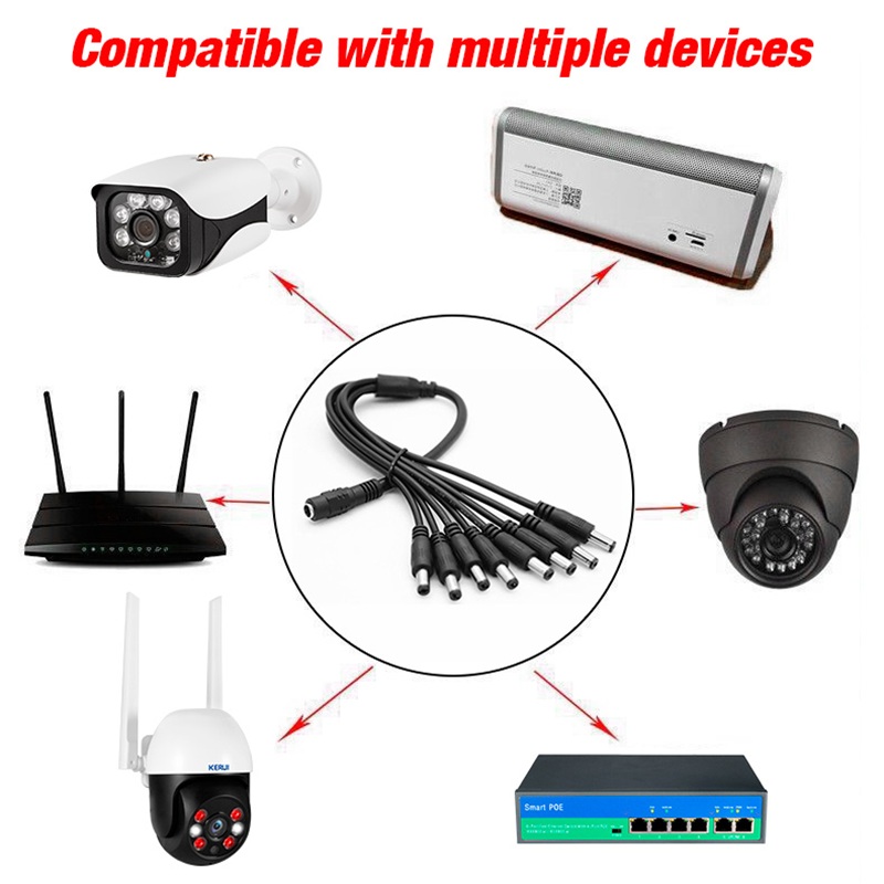 5.5 x 2.1mm 1 Female to 2 4 8  - Home Security News review and price