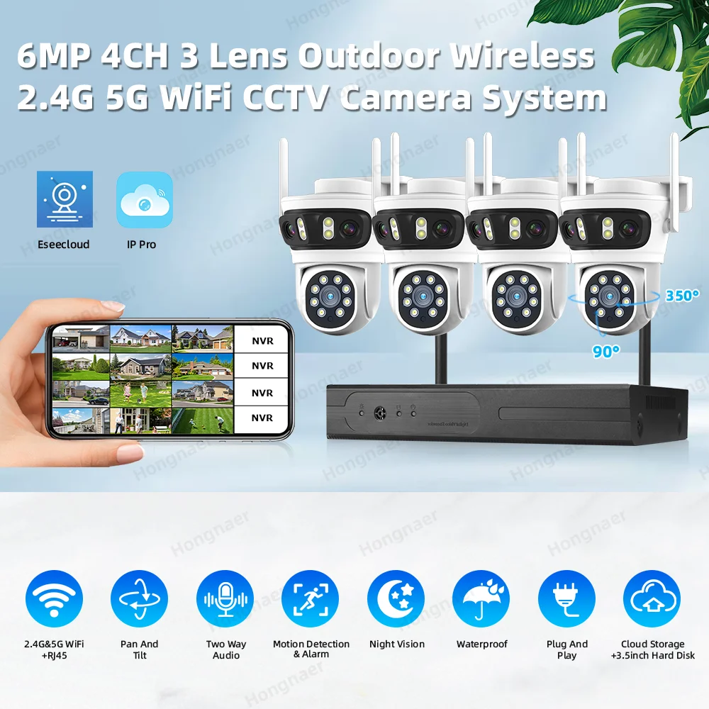 2026 Hongnaer 6MP 4CH 3 Lens 2 - Home Security With Camera review and price