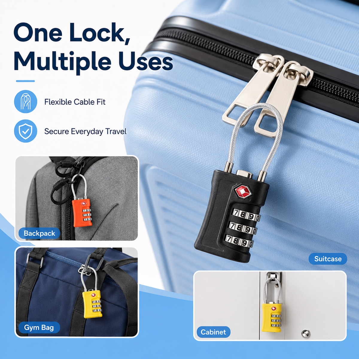 TSA Approved Luggage Lock 3 Di - Home Security Adt review and price