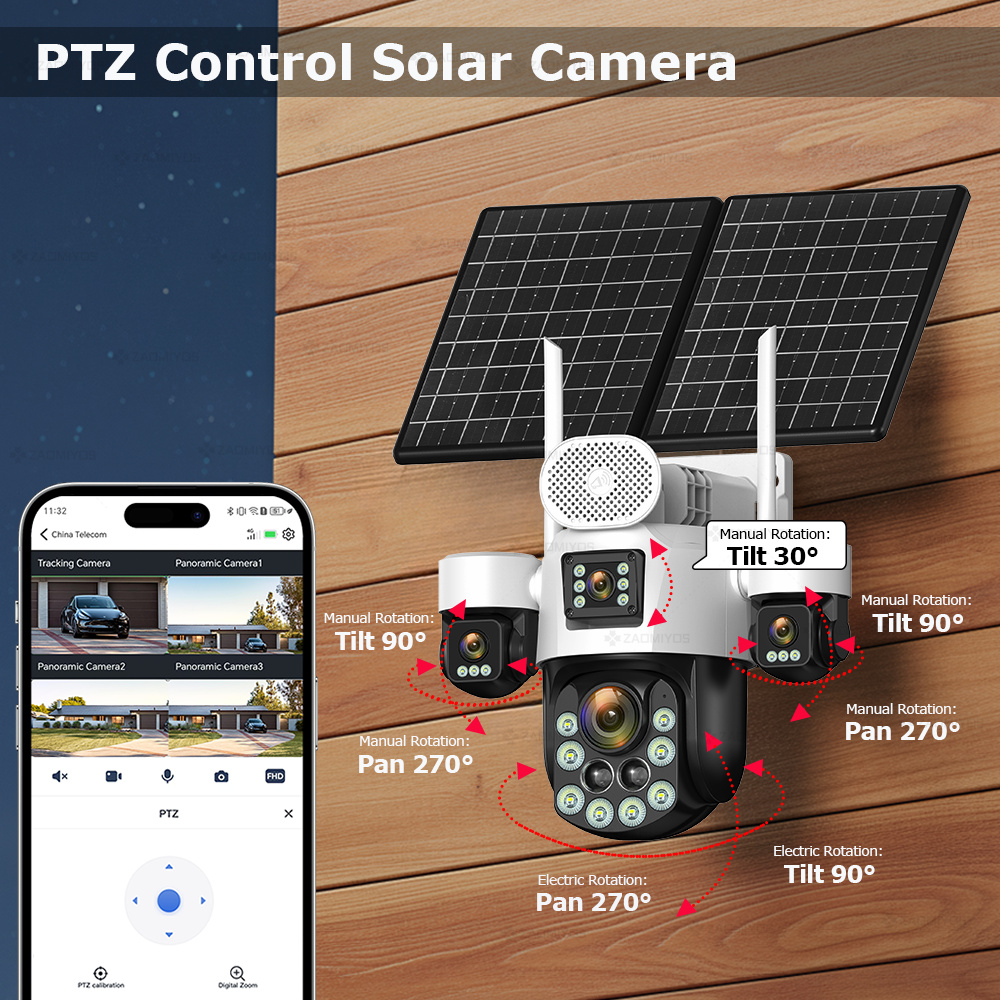 4 Lens Outdoor 360° Surveillan - Home Security Packages review and price