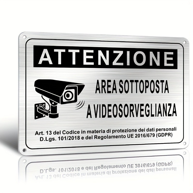 Italian Security Sign 20X30cm  - Home Security With Camera review and price