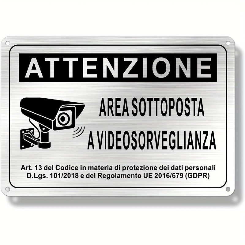 Italian Security Sign 20X30cm  - Home Security With Camera review and price